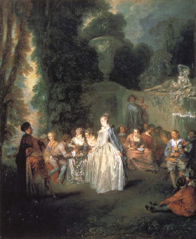 Jean-Antoine Watteau Wenetian festivitles oil painting picture